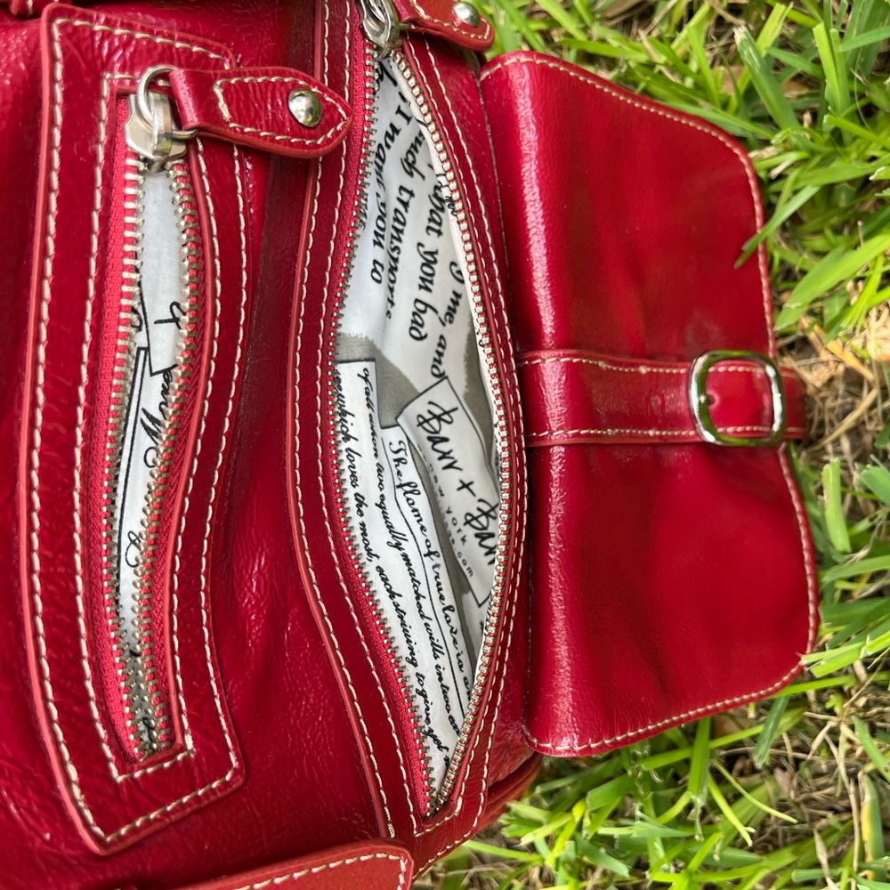 Barr + Barr Red Leather Bag Absolutely Stunning - Picture 10 of 16